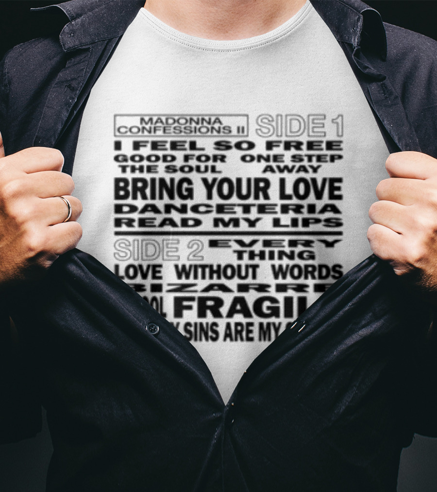 Madonna Store Dance Floor Bring Your Love Danceteria Read My Lips Fragile 23% My Sins Are My Savior T-Shirt