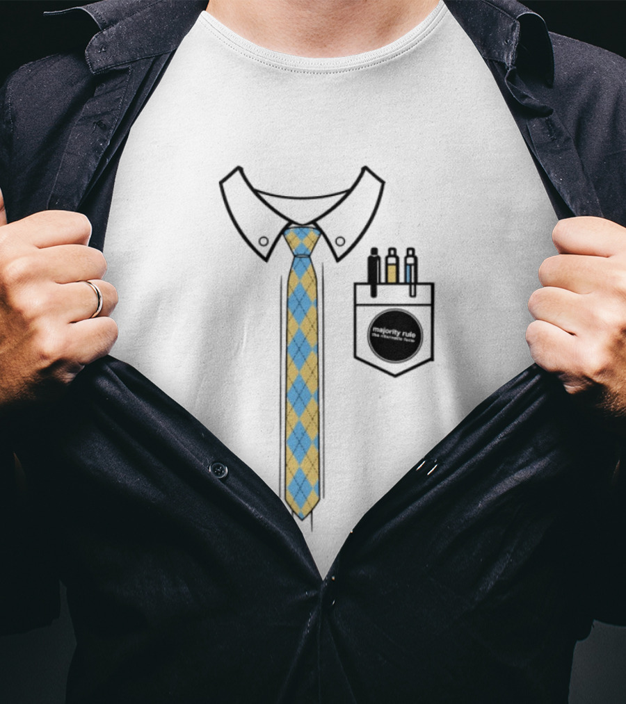 Native Estate Store Ritornello Form Tie Argyle Collar Pocket T-Shirt