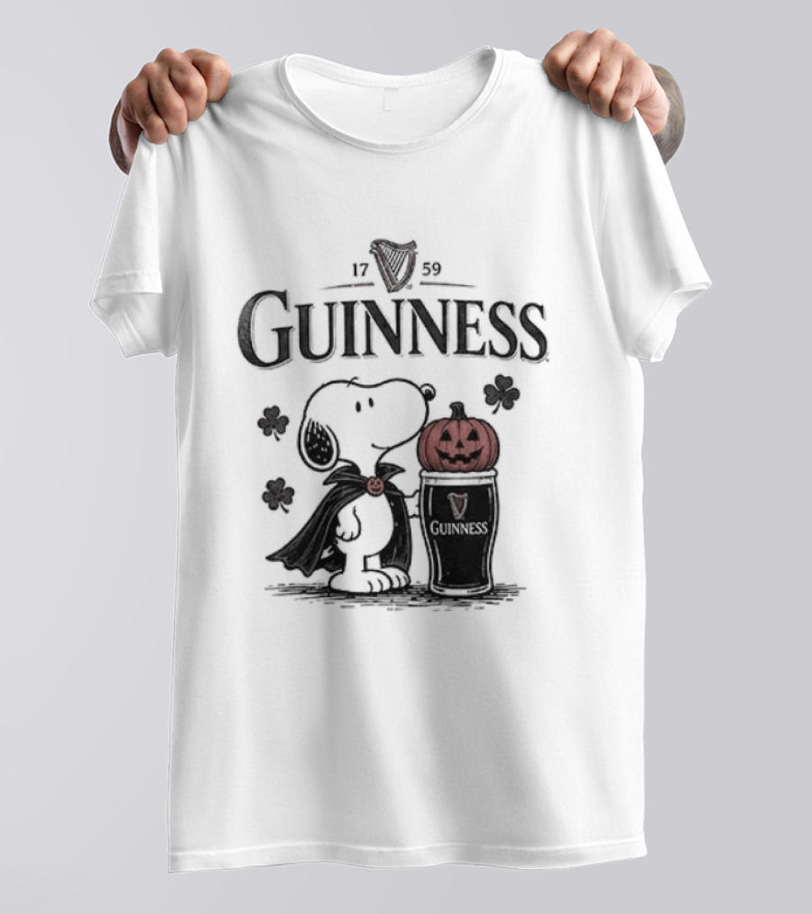 Guinness Snoopy Halloween Vampire Dark Brew Pumpkin T-Shirt