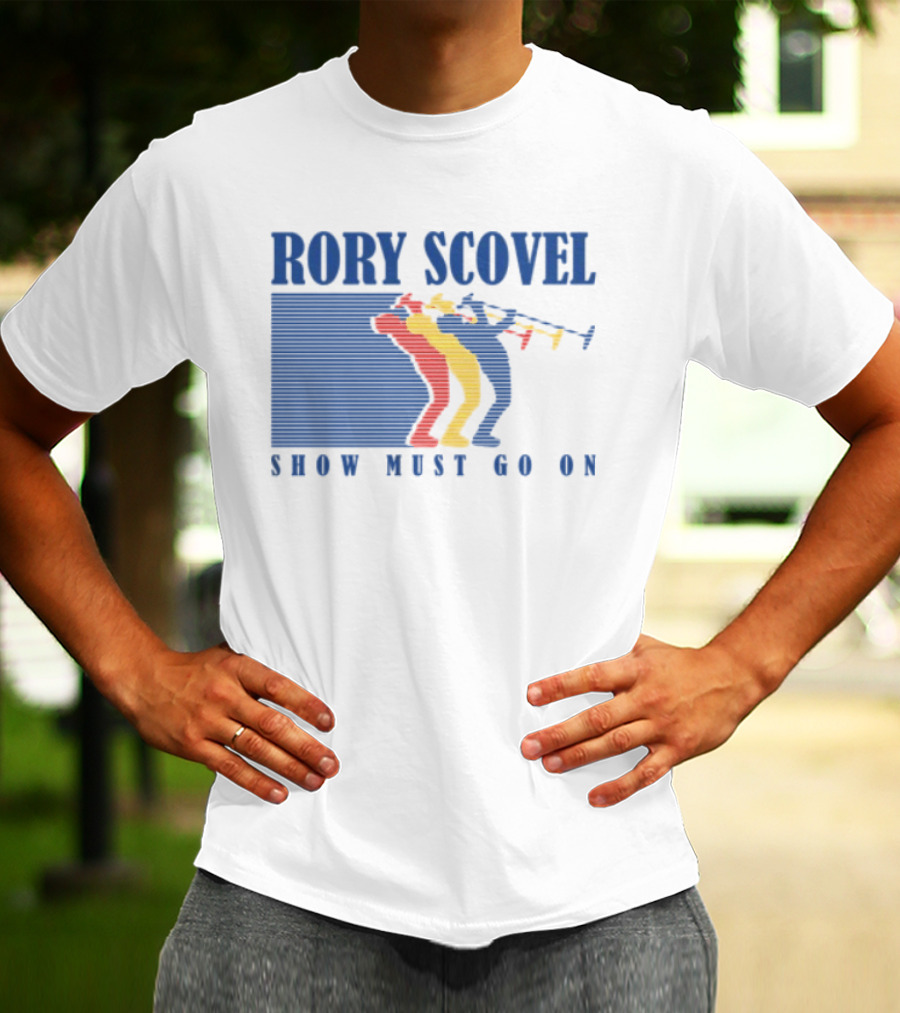 Rory Scovel Show Must Go On Colorful Trumpet Players T-Shirt