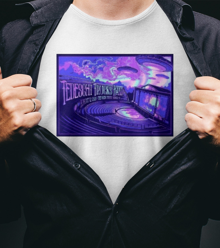 Tedeschi Trucks Band Greek Theatre Berkeley August 12 2026 Concert With UFOs And Neon Lights T-Shirt