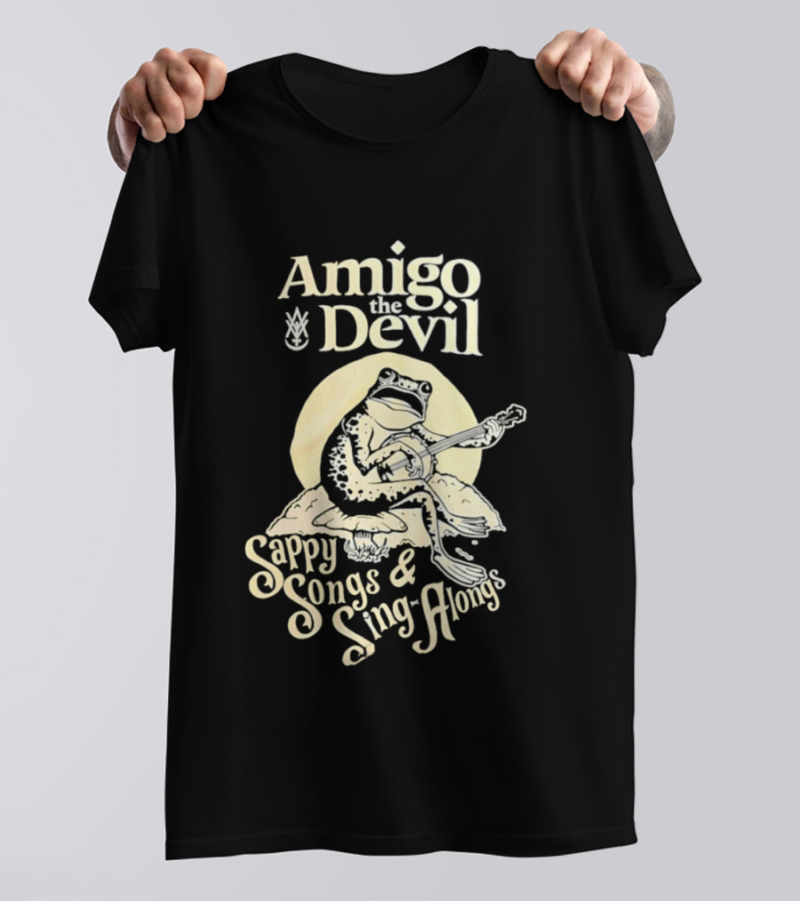 Amigo The Devil Sappy Songs And Sing Alongs Frog Playing Banjo T-Shirt