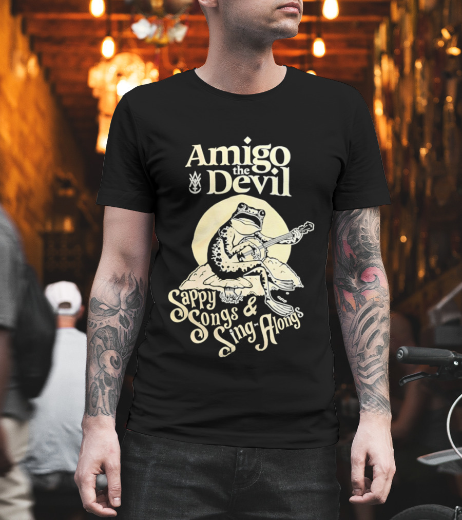 Amigo The Devil Sappy Songs And Sing Alongs Frog Playing Banjo T-Shirt