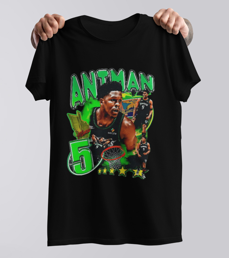ANITMAN 5 Anthony Edwards Minnesota Timberwolves Welcome To Minnesota T-Shirt