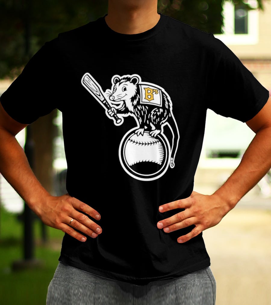 B's Baseball Opossum Batting On Ball T-Shirt