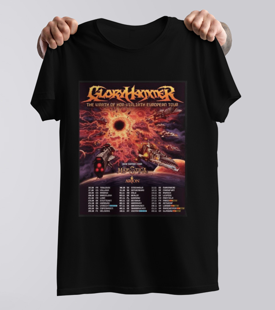 Gloryhammer The Wrath Of Kor Virliath European Tour Dates With Support From Majestica Arion T-Shirt