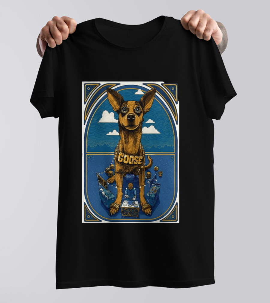 Goose Los Angeles Greek Theatre August 14 2026 Event With Dog And Clouds T-Shirt