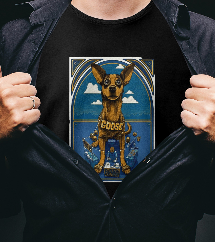 Goose Los Angeles Greek Theatre August 14 2026 Event With Dog And Clouds T-Shirt