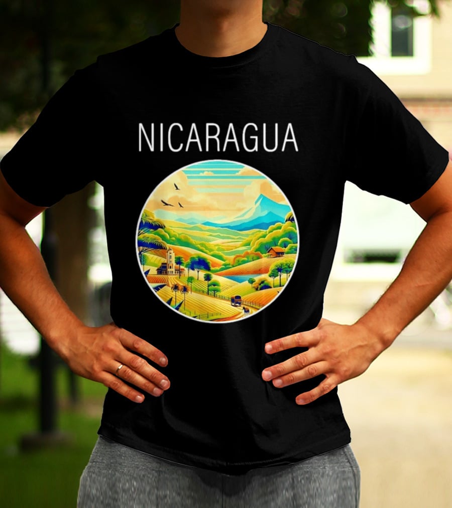 Nicaragua Scenic Landscape Central America Vibrant Mountain View T-Shirt