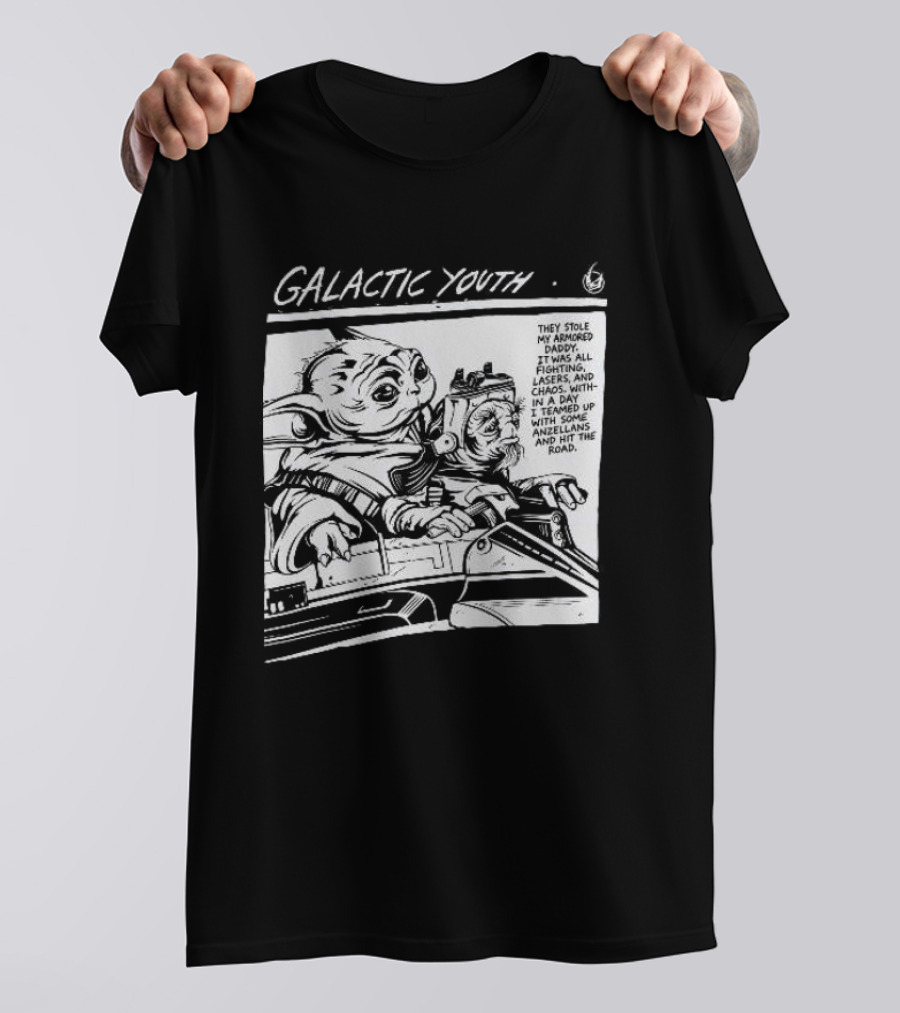 Grogu And Babu Frik Star Wars Galactic Youth They Stole My Armored Daddy T-Shirt