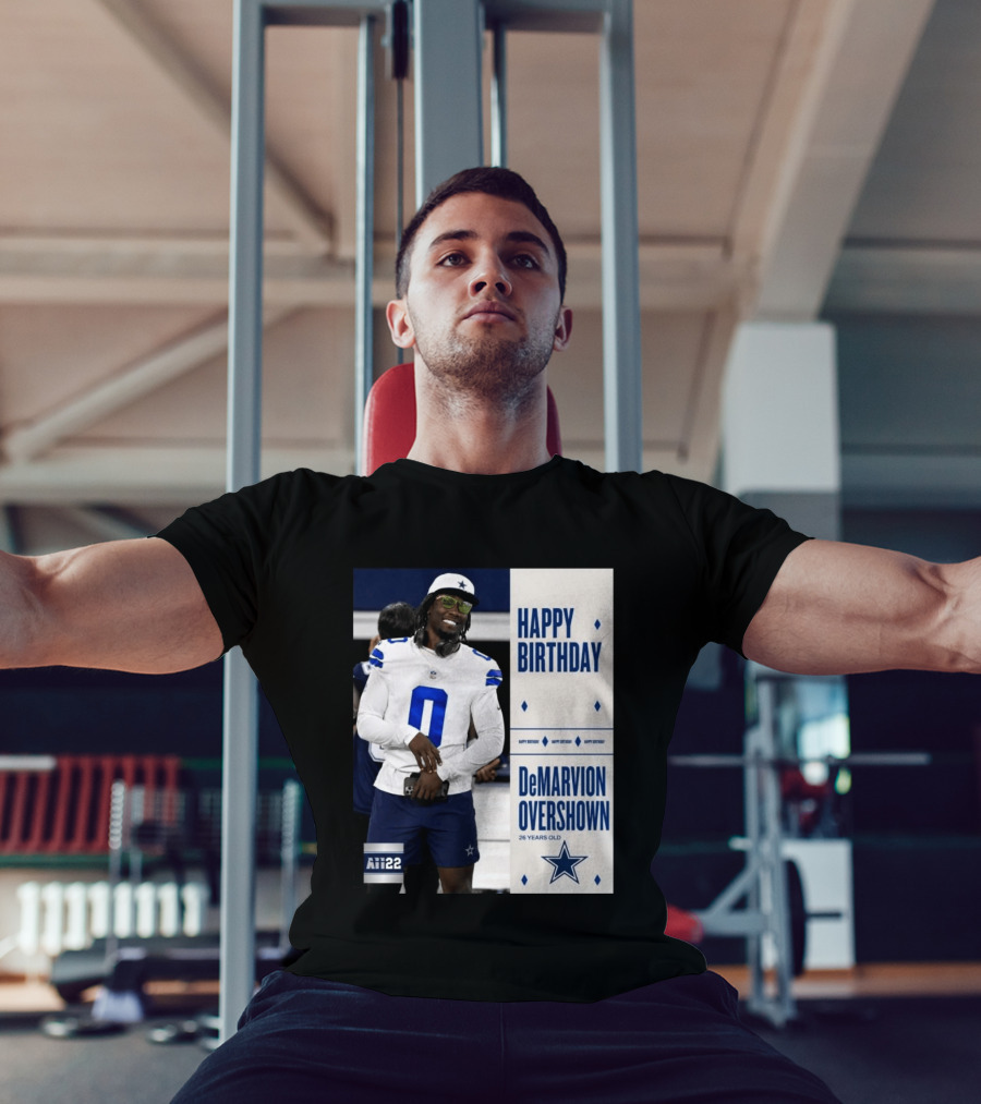 Happy Birthday DeMarvion Overshown 26 Years Old Dallas Cowboys Linebacker Celebration T-Shirt
