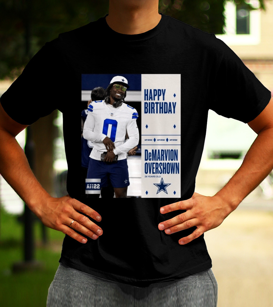 Happy Birthday DeMarvion Overshown 26 Years Old Dallas Cowboys Linebacker Celebration T-Shirt