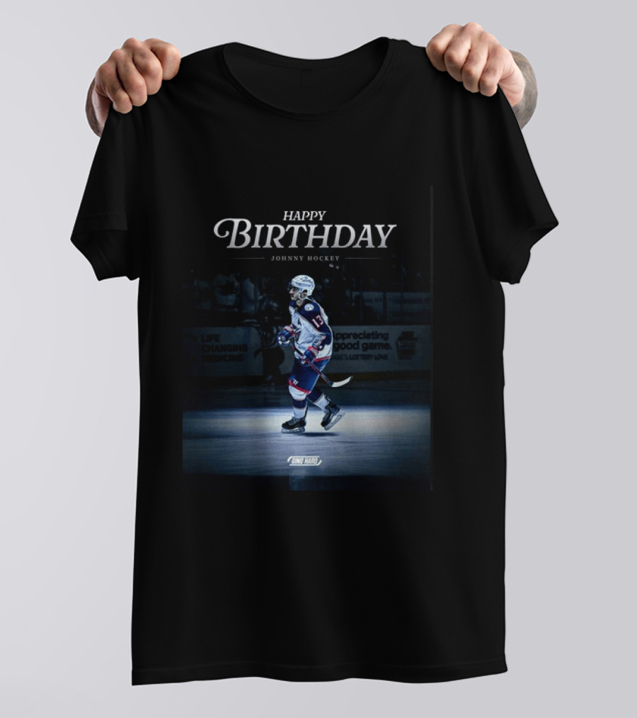 Happy Birthday Johnny Hockey NHL Player Spotlight Ice Rink Celebration T-Shirt