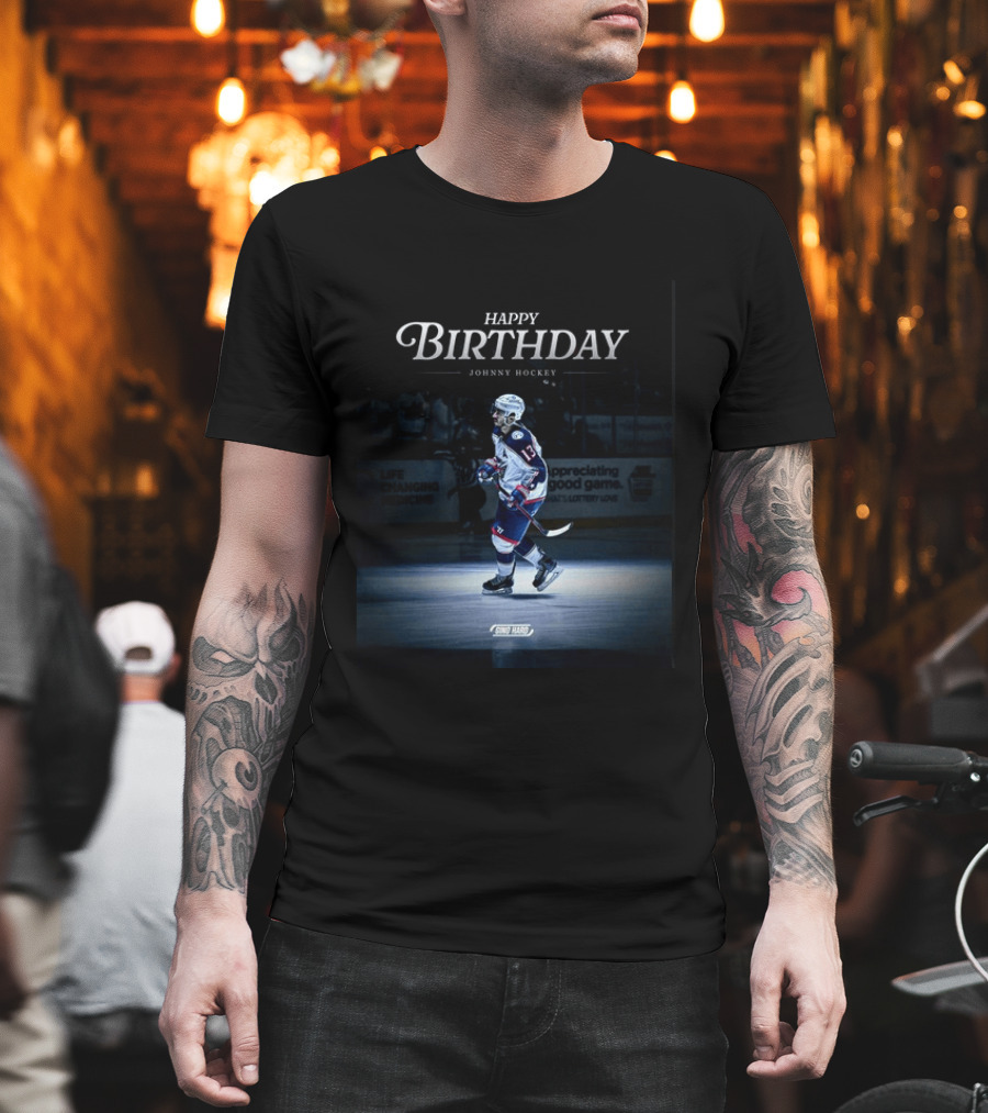 Happy Birthday Johnny Hockey NHL Player Spotlight Ice Rink Celebration T-Shirt