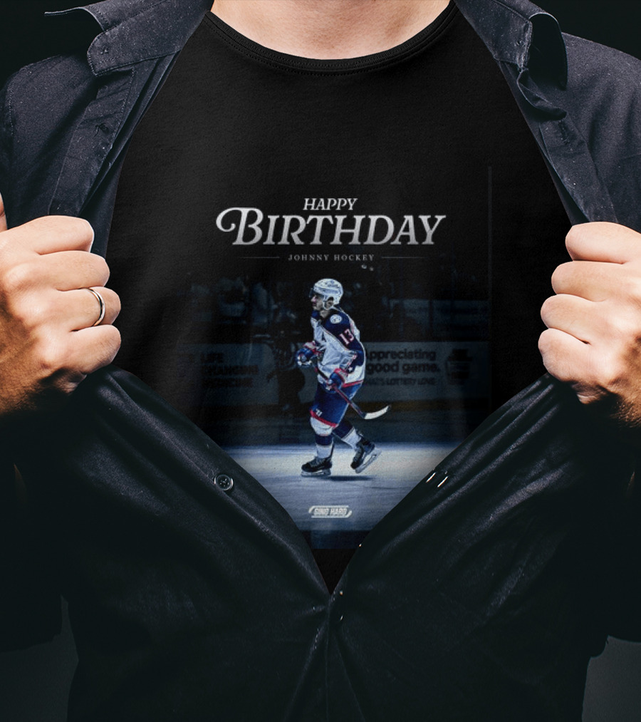 Happy Birthday Johnny Hockey NHL Player Spotlight Ice Rink Celebration T-Shirt