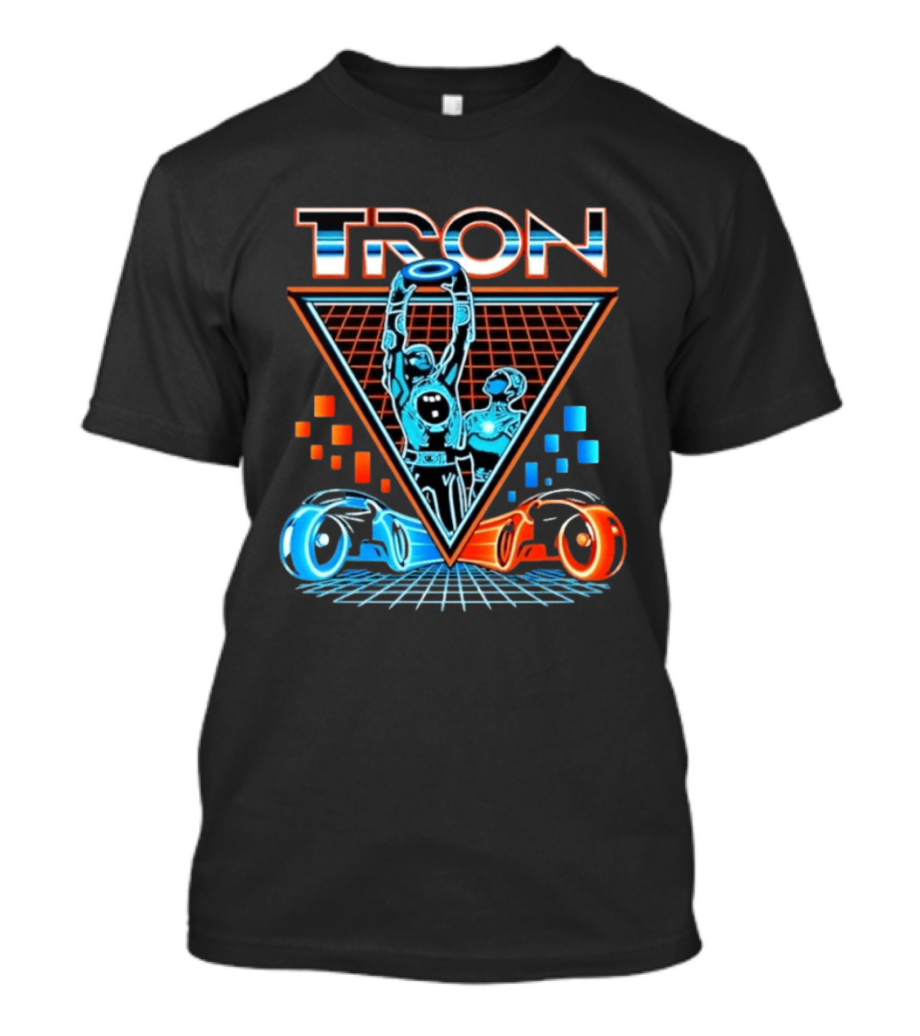 Tron Light Cycle Grid Sci Fi 80s Movie Characters And Iconic Vehicles T-Shirt