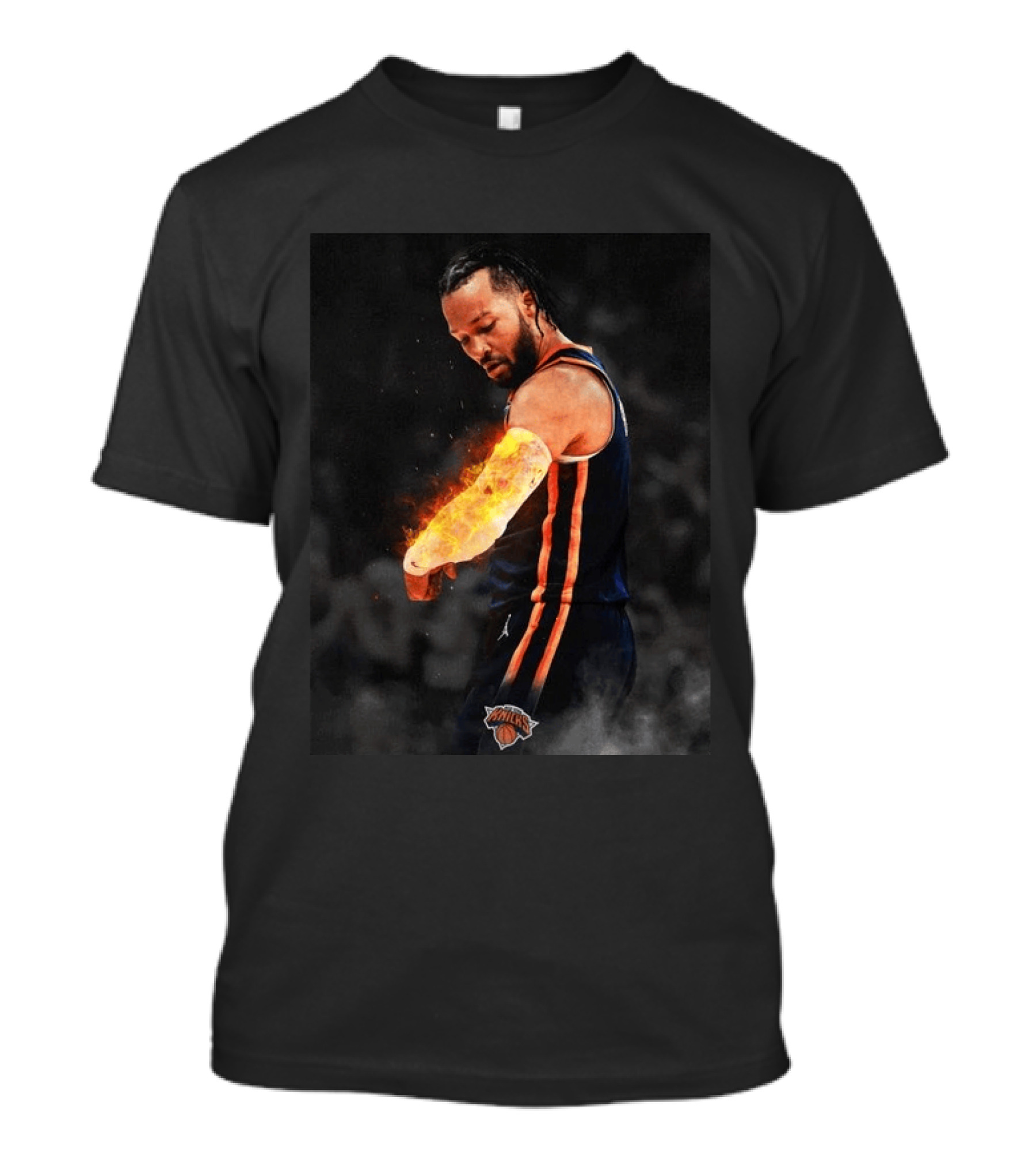 Happy International Lefthanders Day Jalen Brunson Knicks Player Flaming Arm T-Shirt