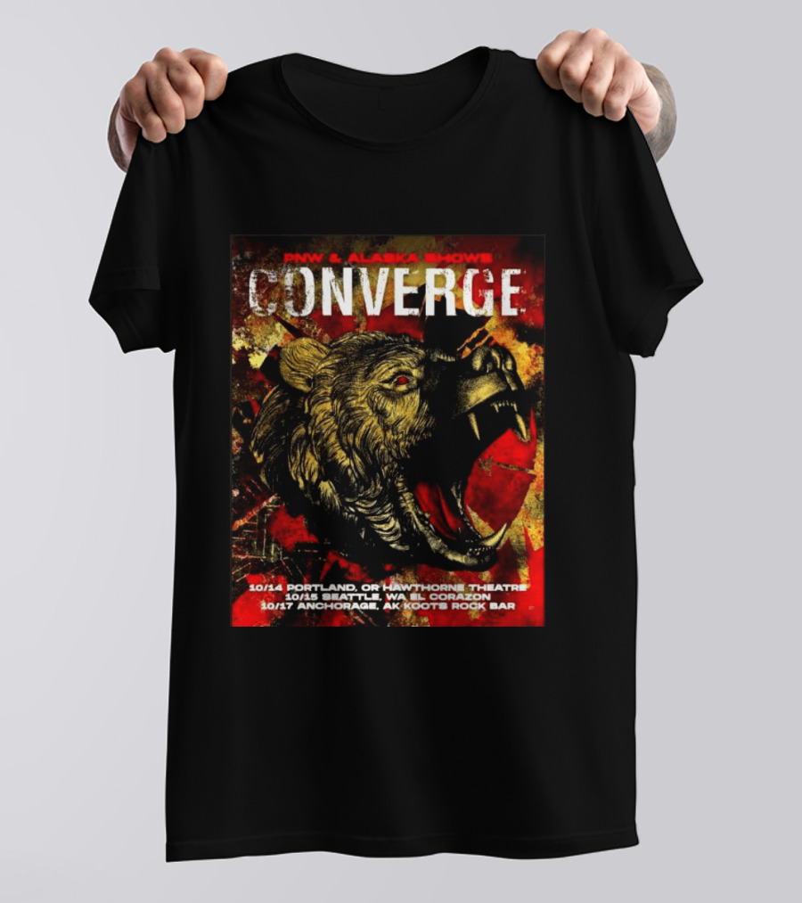 PNW Alaska Shows Converge Bear October Portland Seattle Anchorage Tour Dates T-Shirt