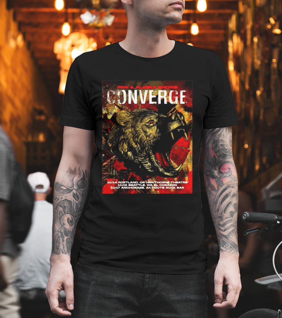 PNW Alaska Shows Converge Bear October Portland Seattle Anchorage Tour Dates T-Shirt
