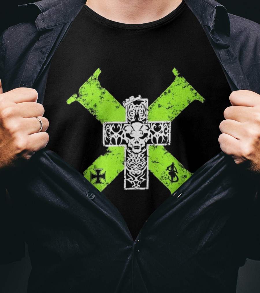 D Generation X Distressed Skull Cross DX WWE Wrestling T-Shirt