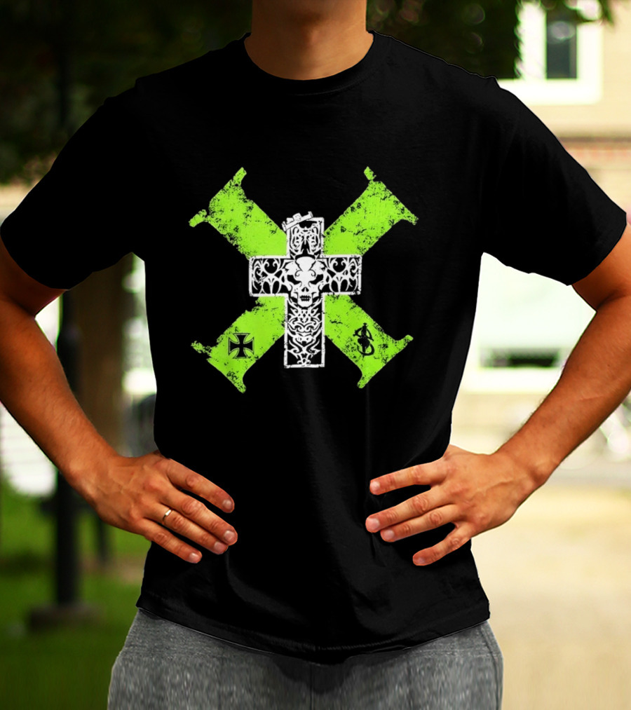D Generation X Distressed Skull Cross DX WWE Wrestling T-Shirt