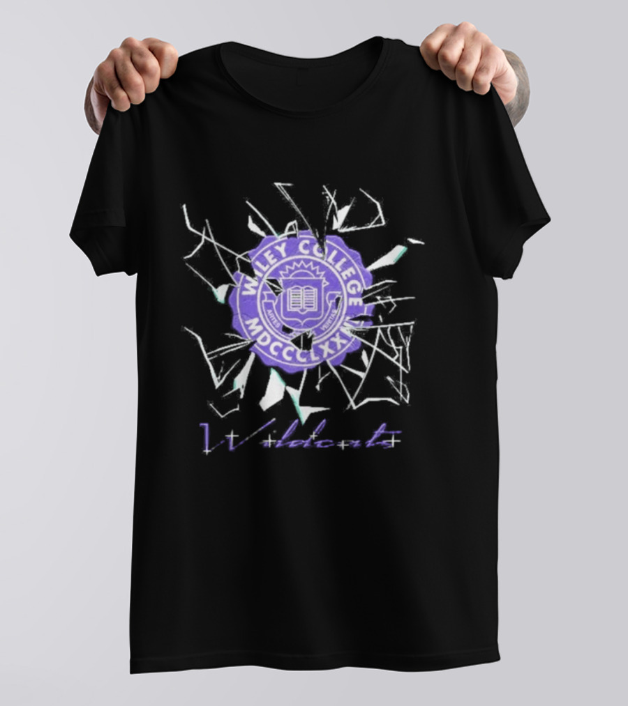 Wiley College Wildcats Seal Shattered Glass MDCCCXLII T-Shirt