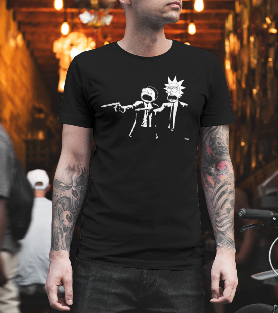 Rick And Morty Pulp Fiction Crossover Adult Swim T-Shirt
