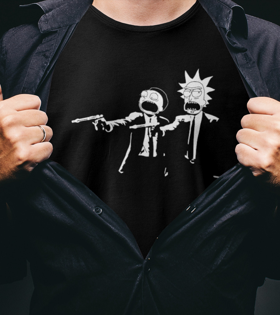 Rick And Morty Pulp Fiction Crossover Adult Swim T-Shirt