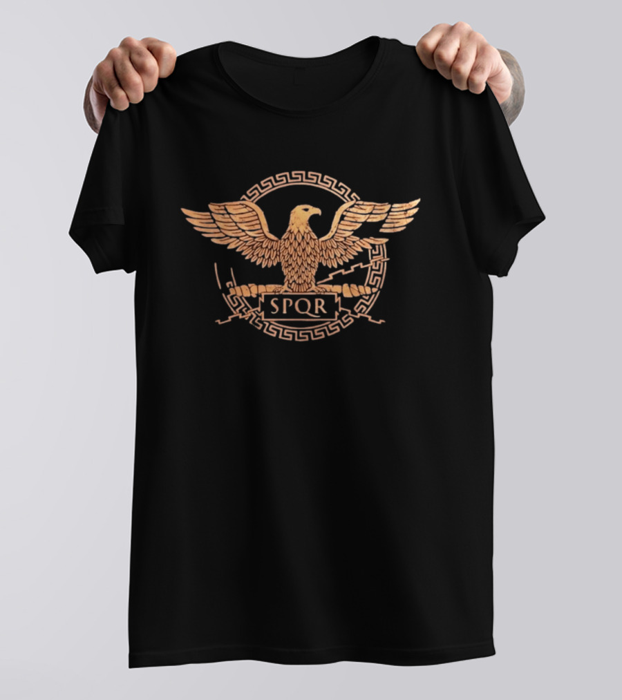 Ancient Rome SPQR Eagle Emblem Distressed T-Shirt