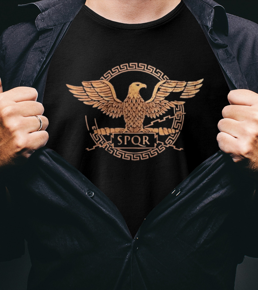 Ancient Rome SPQR Eagle Emblem Distressed T-Shirt