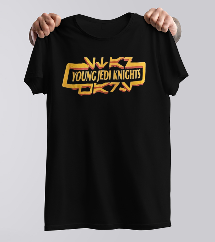 Young Jedi Knights Star Wars Sci Fi Text Art Yellow T-Shirt