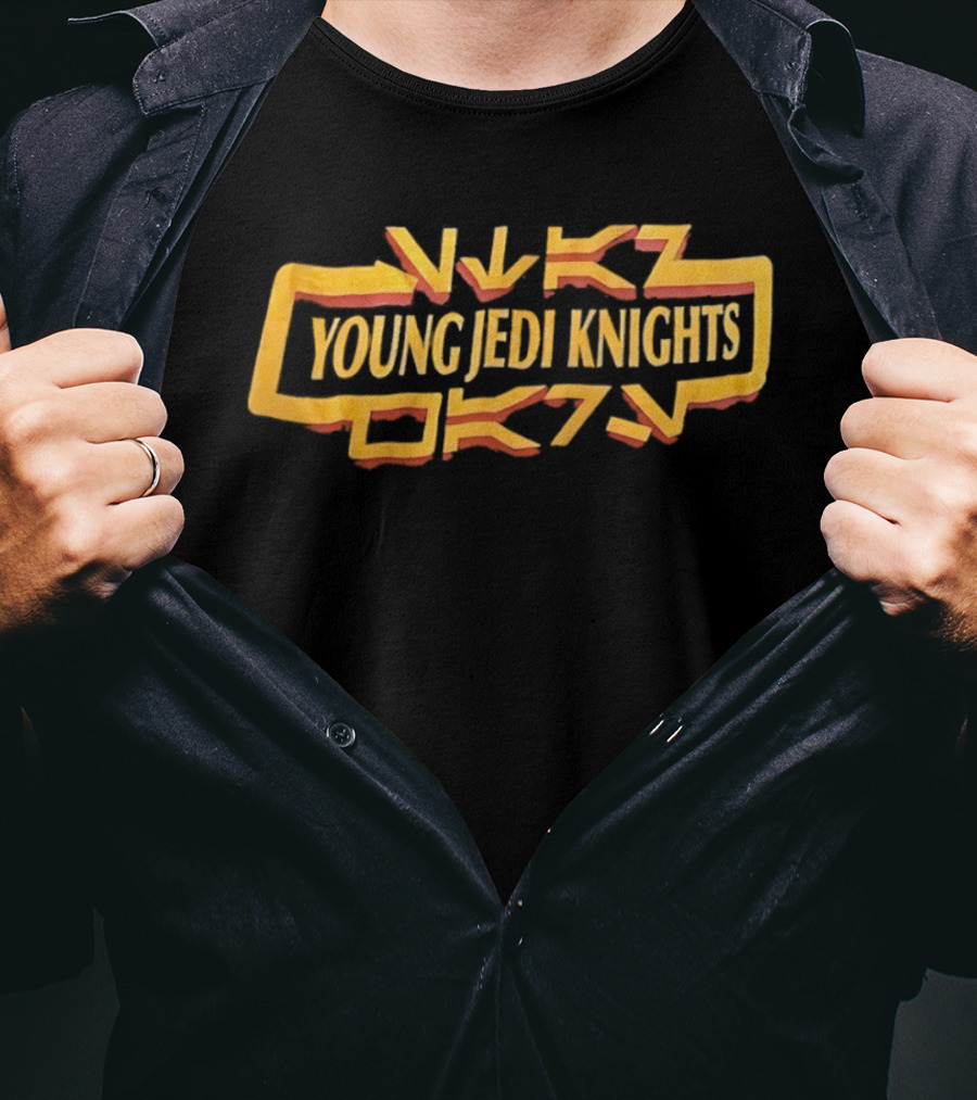 Young Jedi Knights Star Wars Sci Fi Text Art Yellow T-Shirt