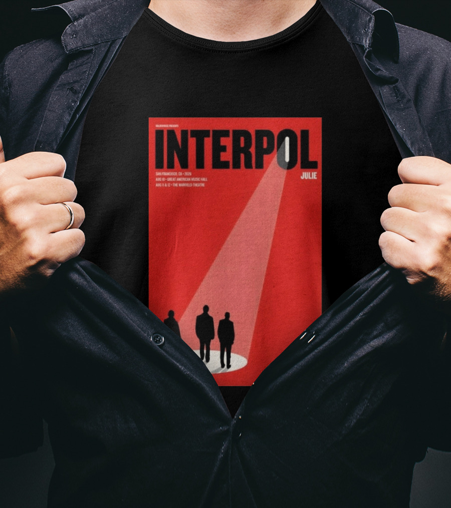 Interpol San Francisco 2026 Great American Music Hall Warfield Theatre Event Julie T-Shirt