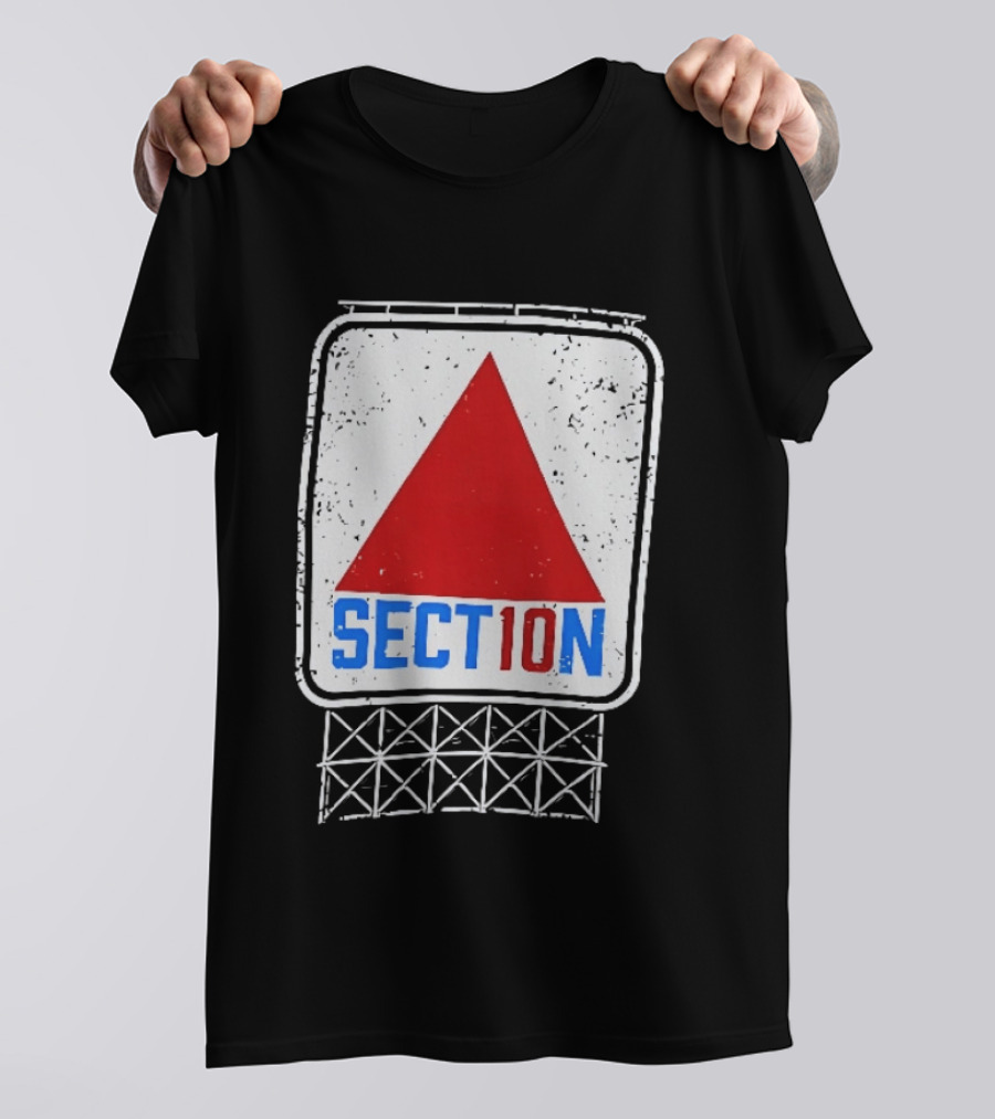 Section 10 Boston Red Sox Fenway Park Baseball Triangular Sign T-Shirt