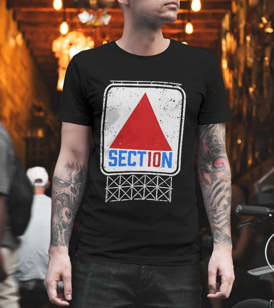 Section 10 Boston Red Sox Fenway Park Baseball Triangular Sign T-Shirt