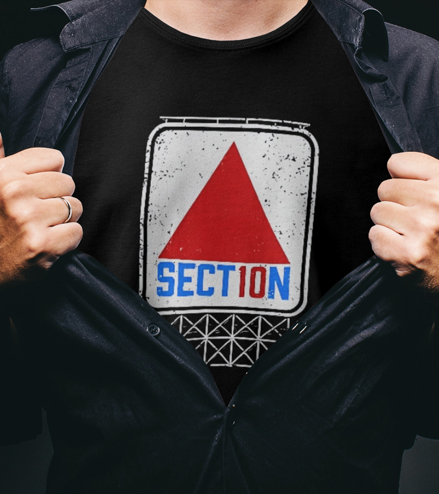 Section 10 Boston Red Sox Fenway Park Baseball Triangular Sign T-Shirt