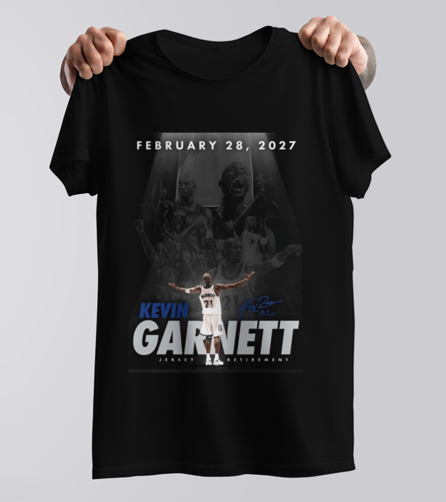 Kevin Garnett February 28 2027 Jersey Retirement T-Shirt