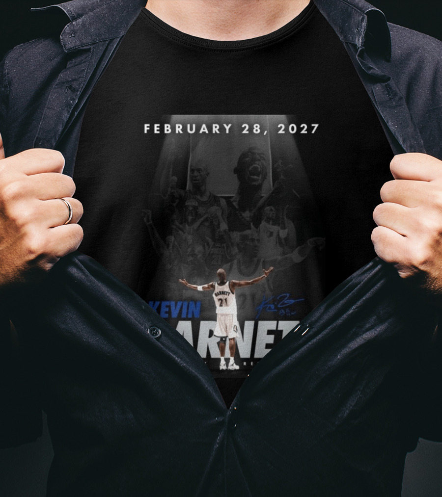 Kevin Garnett February 28 2027 Jersey Retirement T-Shirt