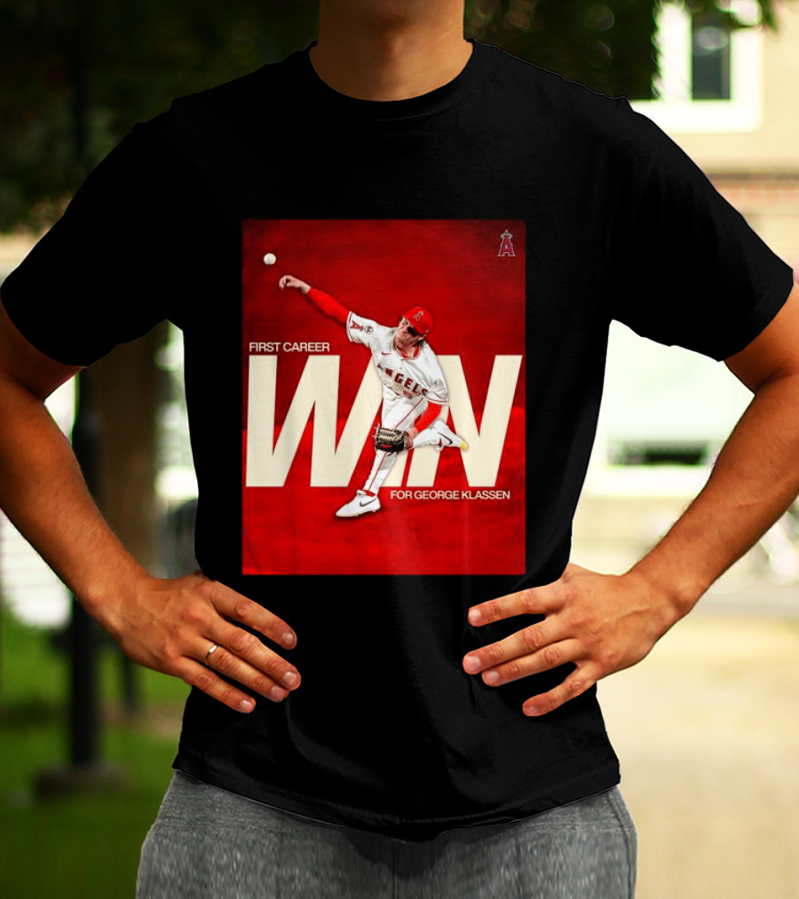 Los Angeles Angels First Career Win For George Klassen Baseball T-Shirt