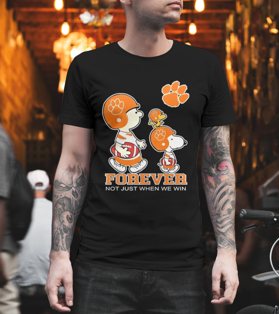 Snoopy Woodstock Charlie Brown Clemson Tigers Forever Not Just When We Win T-Shirt
