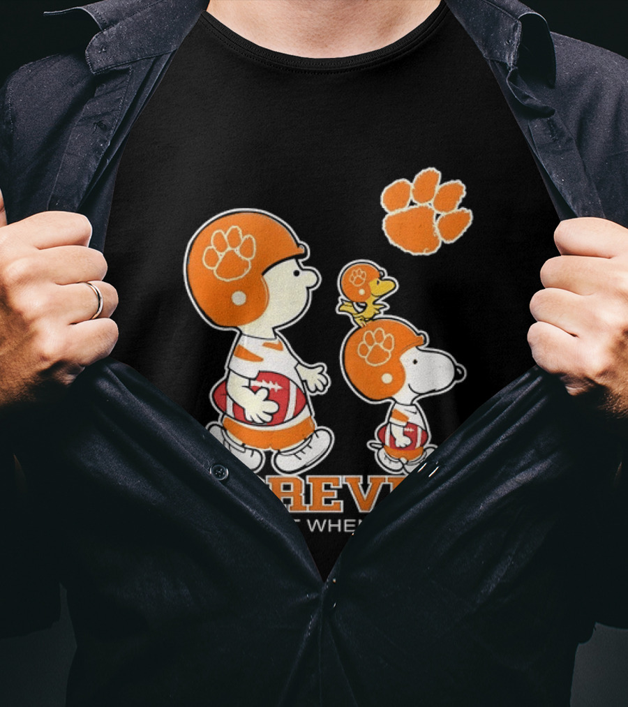 Snoopy Woodstock Charlie Brown Clemson Tigers Forever Not Just When We Win T-Shirt