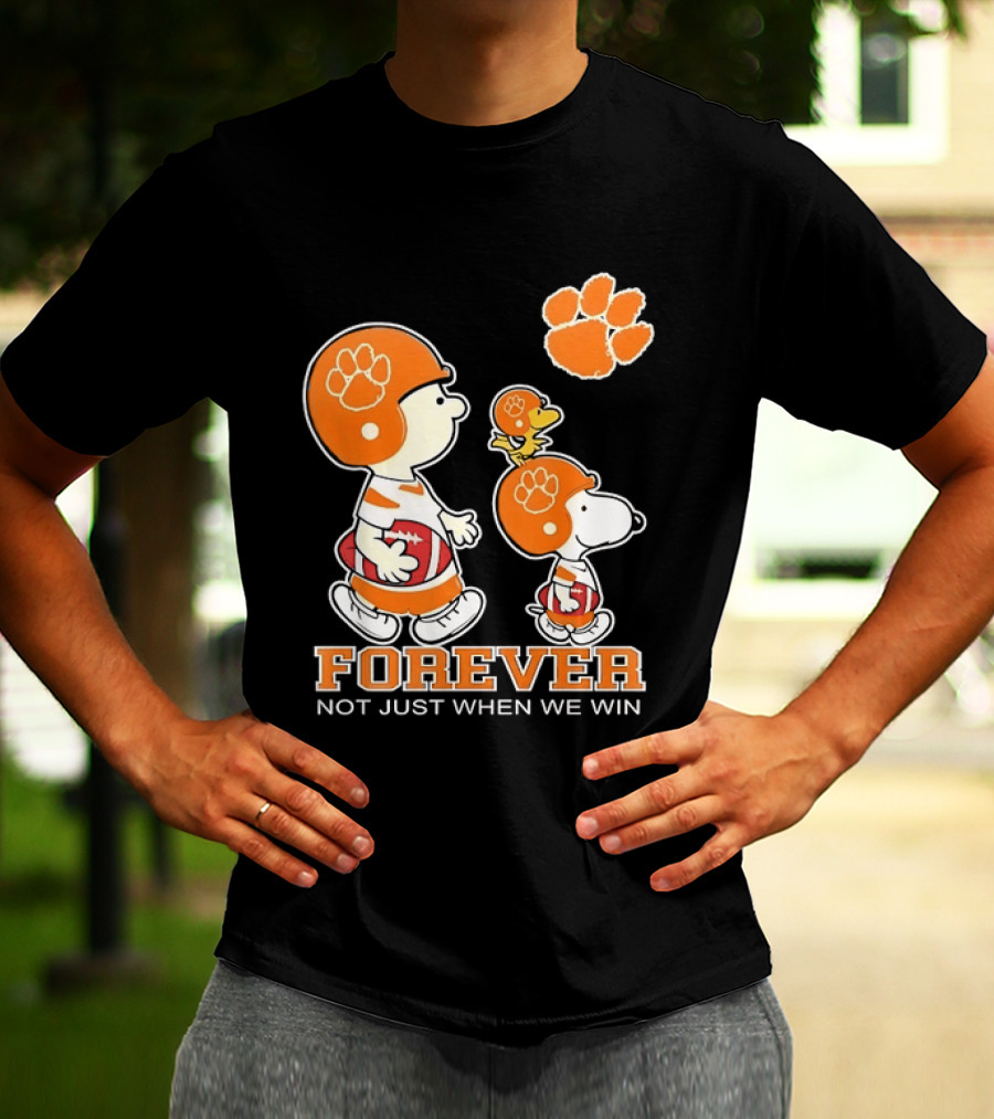 Snoopy Woodstock Charlie Brown Clemson Tigers Forever Not Just When We Win T-Shirt
