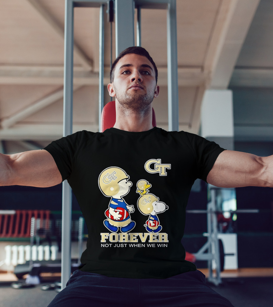 Snoopy Woodstock Charlie Brown Georgia Tech Yellow Jackets Forever Not Just When We Win T-Shirt