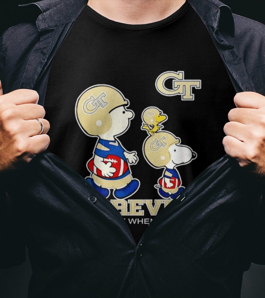 Snoopy Woodstock Charlie Brown Georgia Tech Yellow Jackets Forever Not Just When We Win T-Shirt