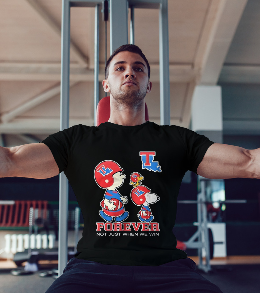 Charlie Brown Snoopy Woodstock Louisiana Tech Bulldogs Forever Not Just When We Win T-Shirt