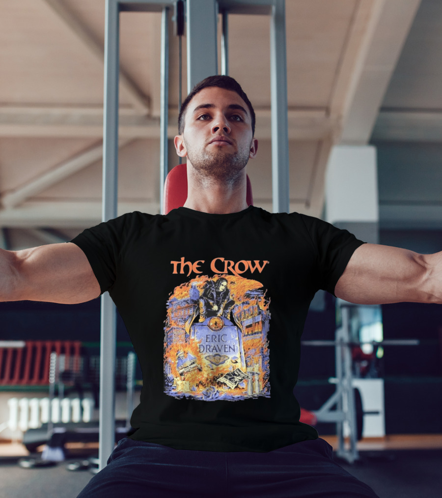 The Crow Eric Draven Devil's Night Trash City Buildings Flames T-Shirt