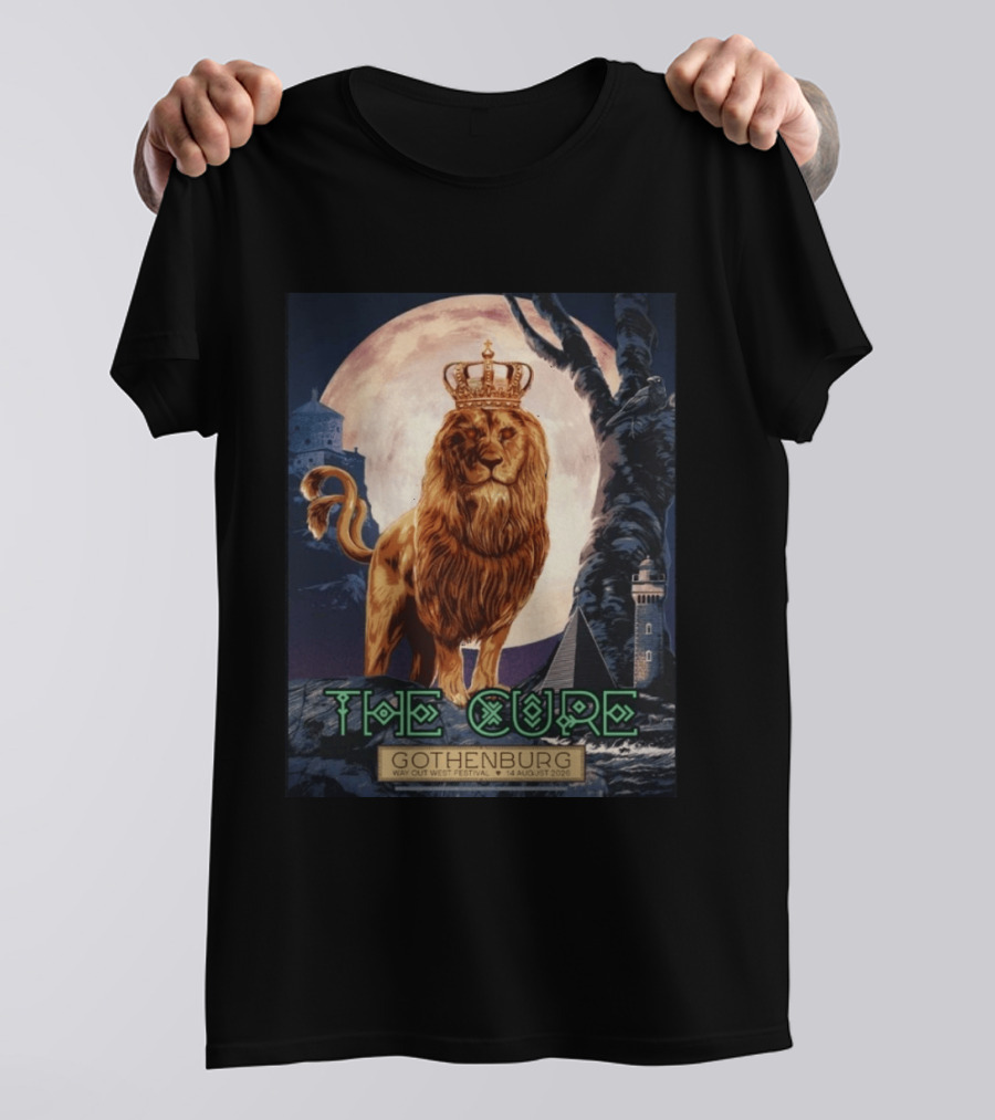 The Cure Gothenburg Way Out West Festival August 14 2026 Limited Edition Lion Crown Full Moon T-Shirt