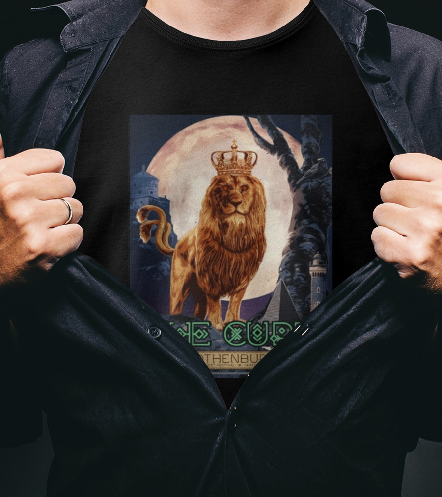 The Cure Gothenburg Way Out West Festival August 14 2026 Limited Edition Lion Crown Full Moon T-Shirt