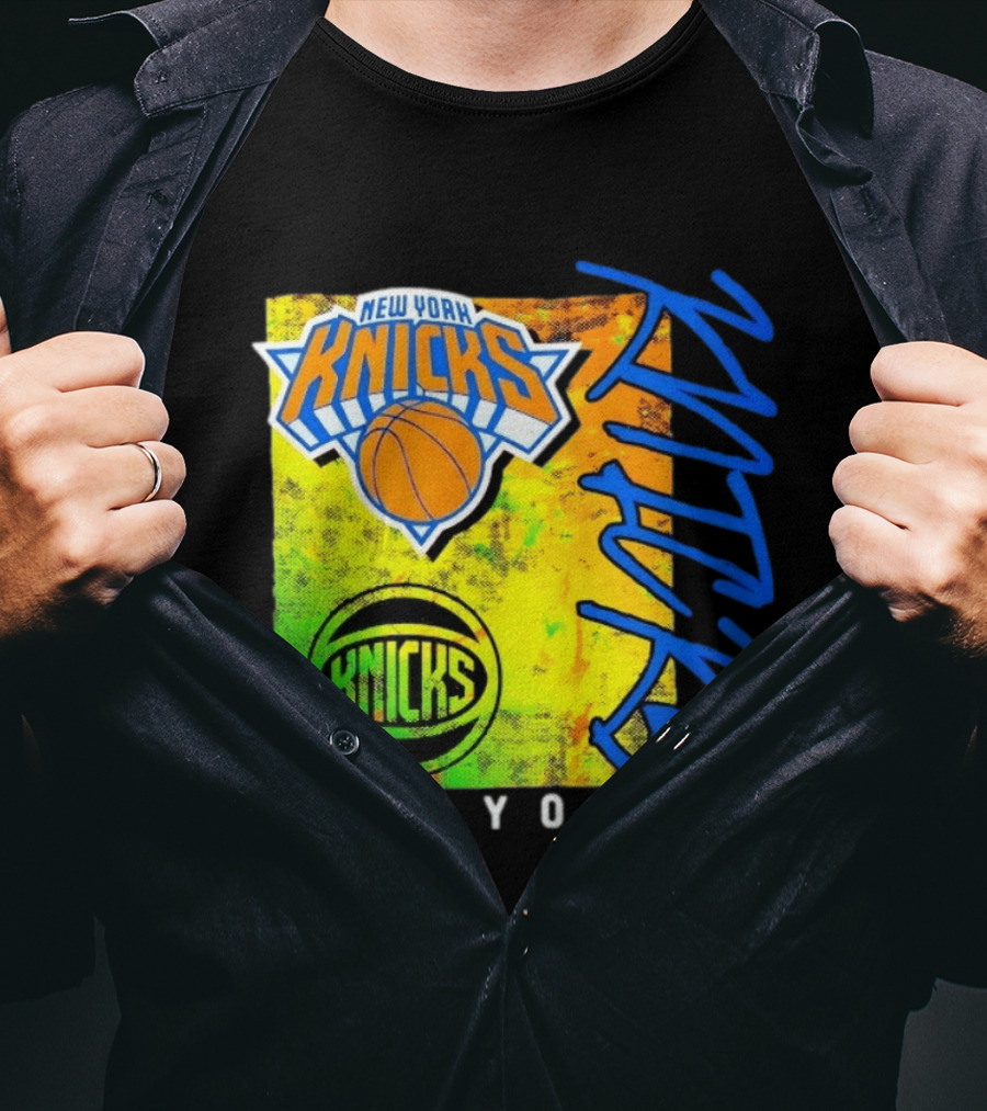 New York Knicks Basketball Team NBA Vibrant Graphic Knicks New York T-Shirt