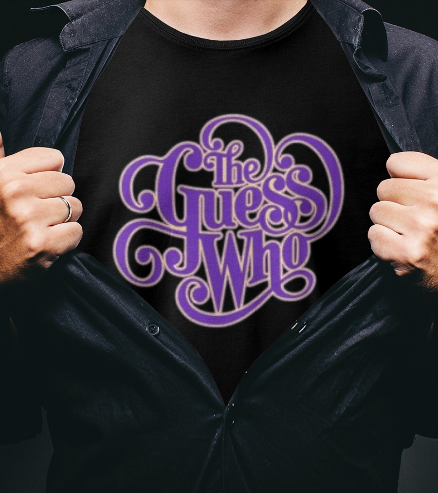 The Guess Who Store Purple Classic Curling Script T-Shirt